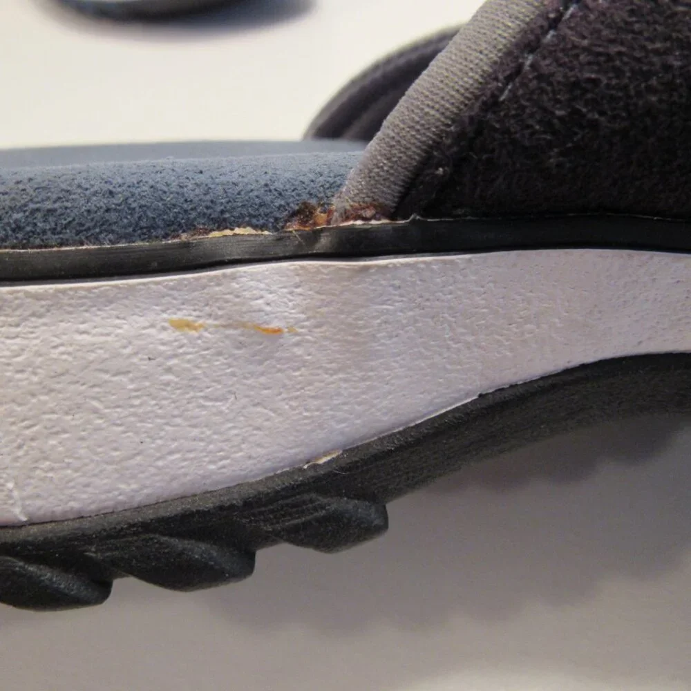 Clarks Navy Blue Slip On Sueded Canvas Sandals Size 8M